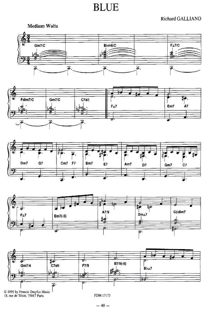 BLUE手风琴曲谱（图1）
