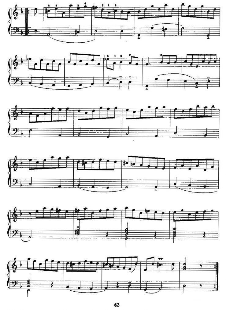 库朗舞曲（G·F·亨德尔作曲版）手风琴曲谱（图2）