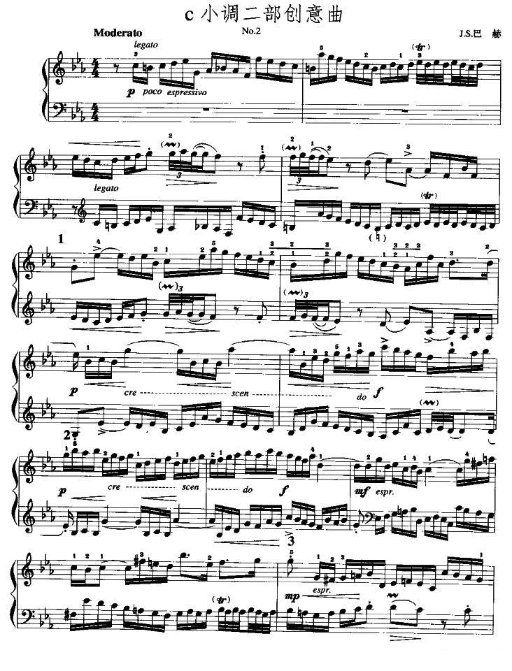 c小调二部创意曲手风琴曲谱（图1）