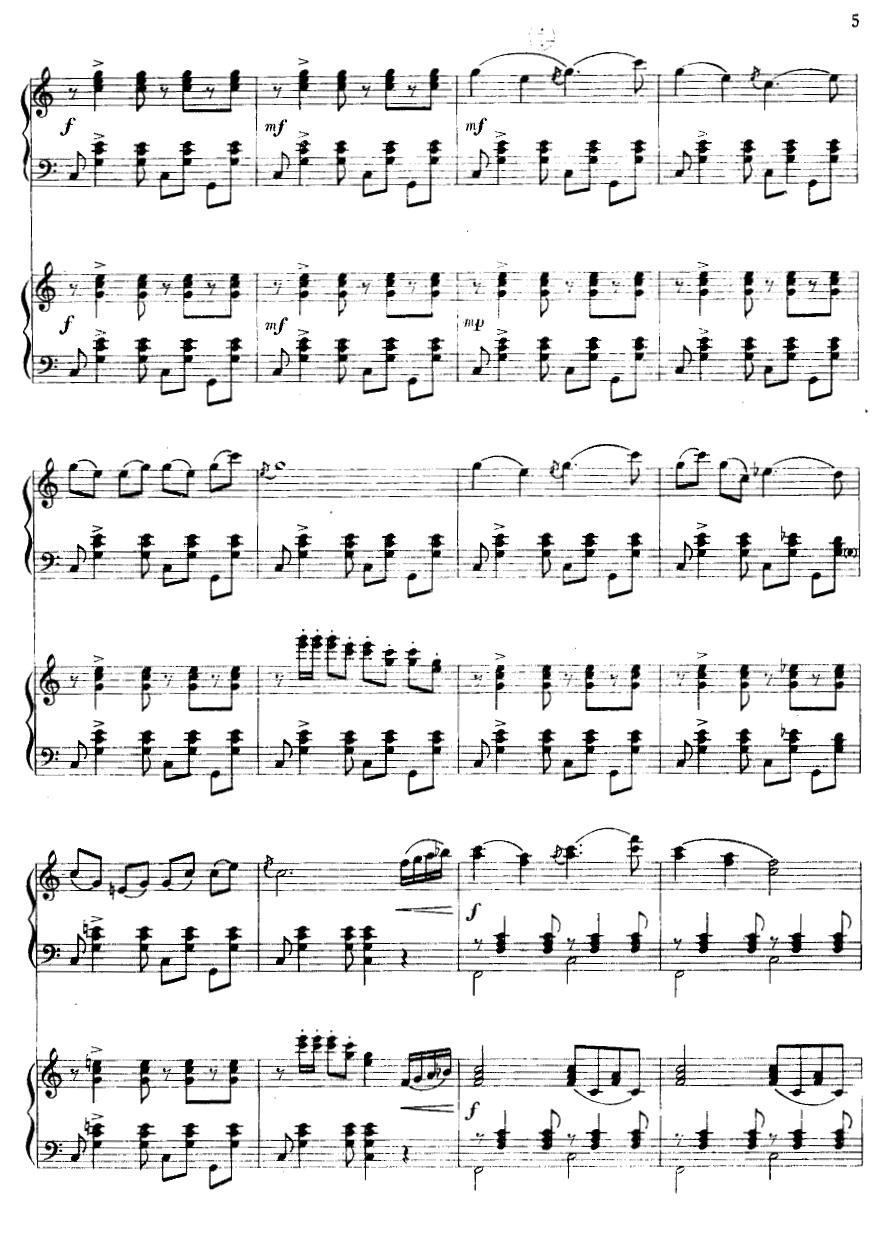 北京喜讯到边寨（二重奏）手风琴曲谱（图5）