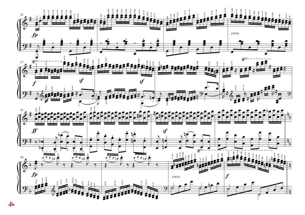 车尔尼大的三度音阶与双音经过句练习 作品245号手风琴曲谱（图4）
