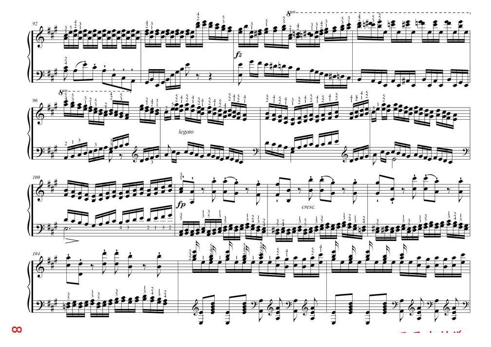 车尔尼大的三度音阶与双音经过句练习 作品245号手风琴曲谱（图8）