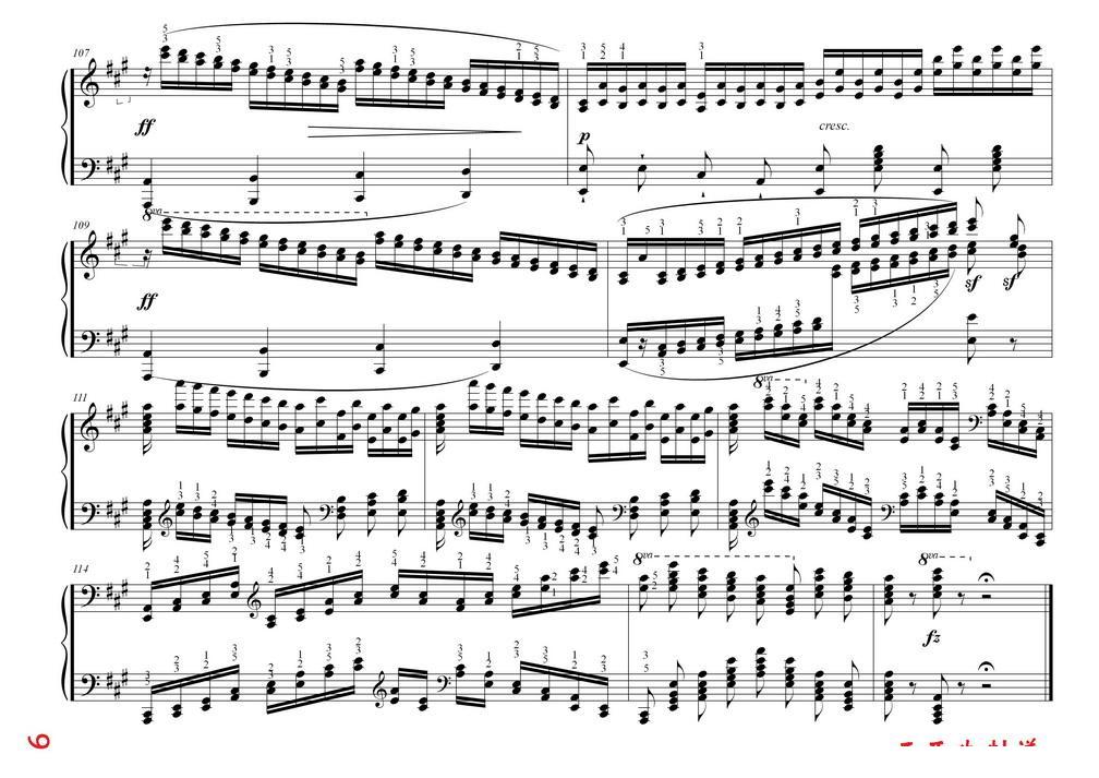 车尔尼大的三度音阶与双音经过句练习 作品245号手风琴曲谱（图9）