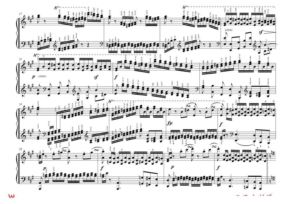 车尔尼大的三度音阶与双音经过句练习 作品245号手风琴曲谱（图3）