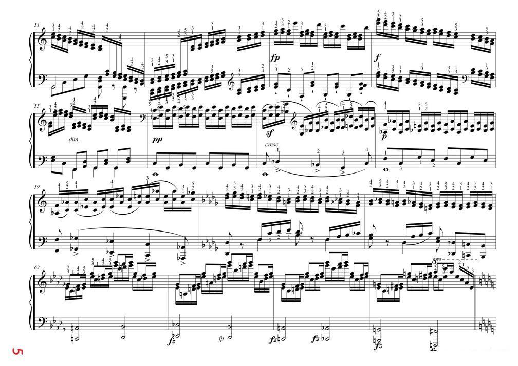 车尔尼大的三度音阶与双音经过句练习 作品245号手风琴曲谱（图5）
