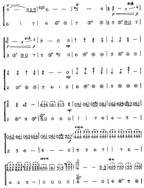 荒城之月变奏曲2手风琴曲谱（图1）