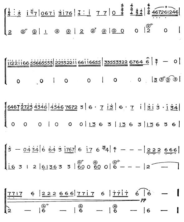 五木摇篮曲2手风琴曲谱（图1）