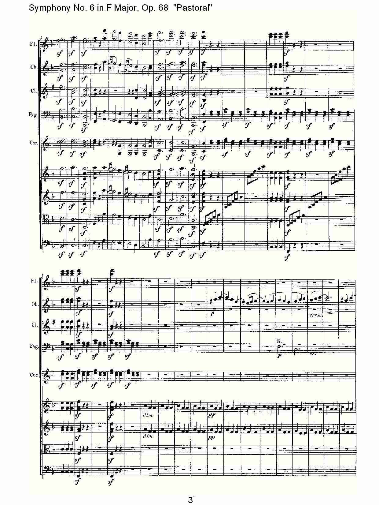 F大调第六交响曲 Op.68 “田园” 第三乐章总谱（图3）