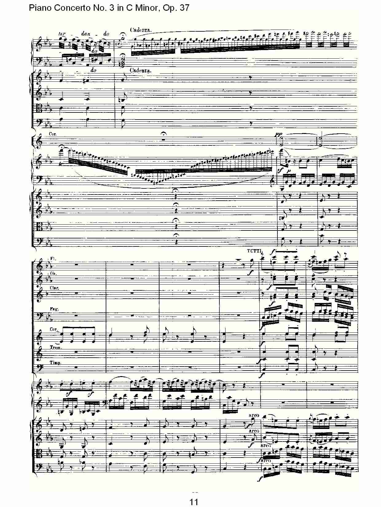 Ｃ大调钢琴第三协奏曲 Op.37 第三乐章（二）总谱（图1）