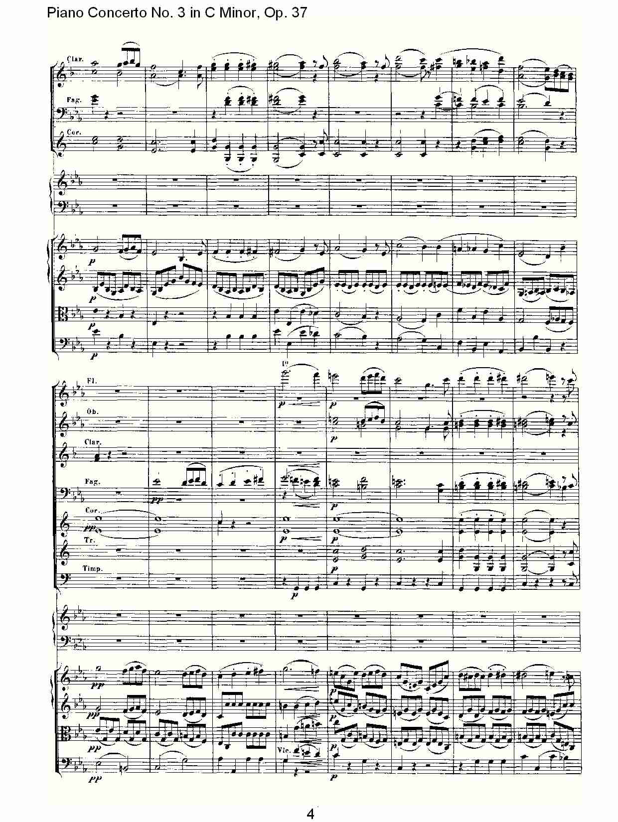 Ｃ大调钢琴第三协奏曲 Op.37　第一乐章（一）总谱（图4）