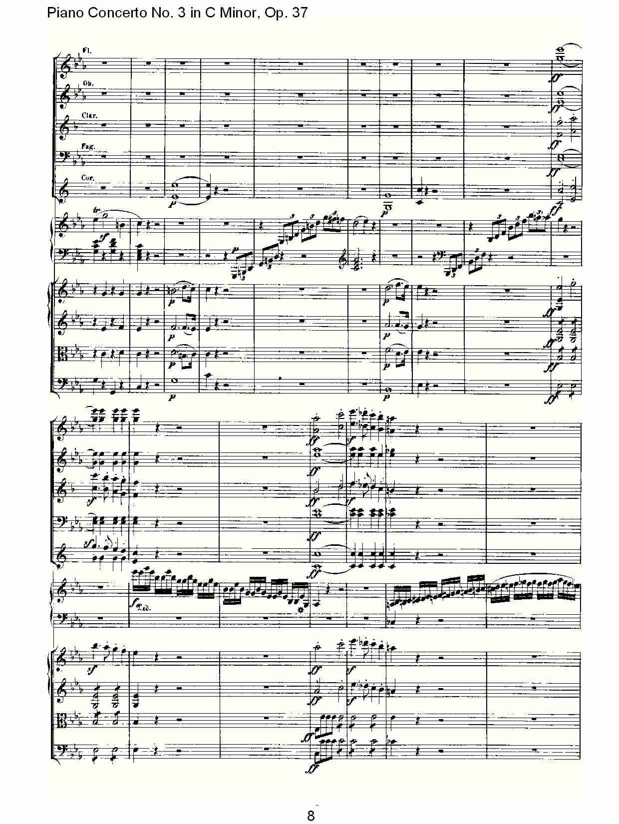 Ｃ大调钢琴第三协奏曲 Op.37　第一乐章（一）总谱（图8）
