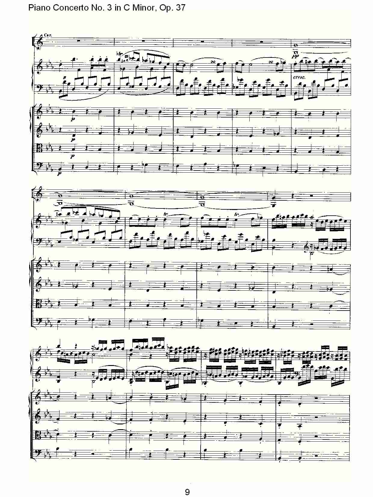 Ｃ大调钢琴第三协奏曲 Op.37　第一乐章（一）总谱（图9）