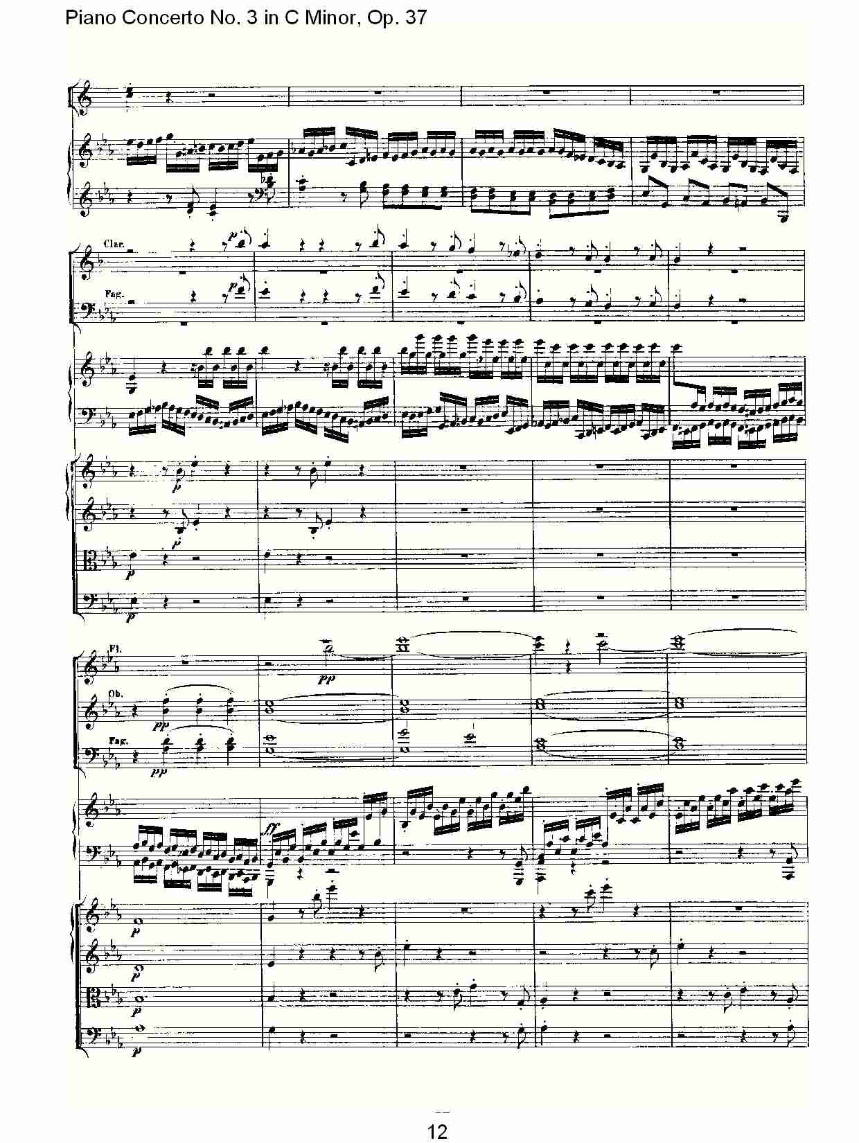 Ｃ大调钢琴第三协奏曲 Op.37 第一乐章（二）总谱（图2）