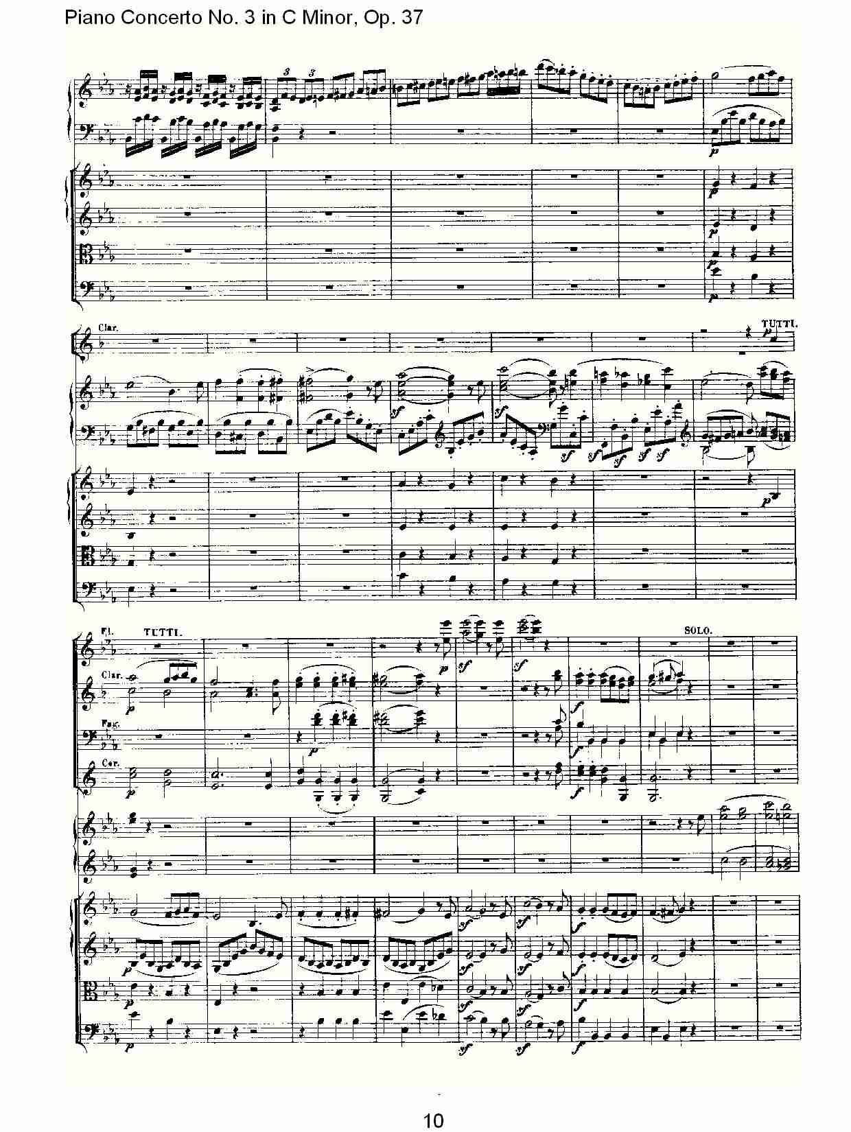 Ｃ大调钢琴第三协奏曲 Op.37　第一乐章（一）总谱（图10）