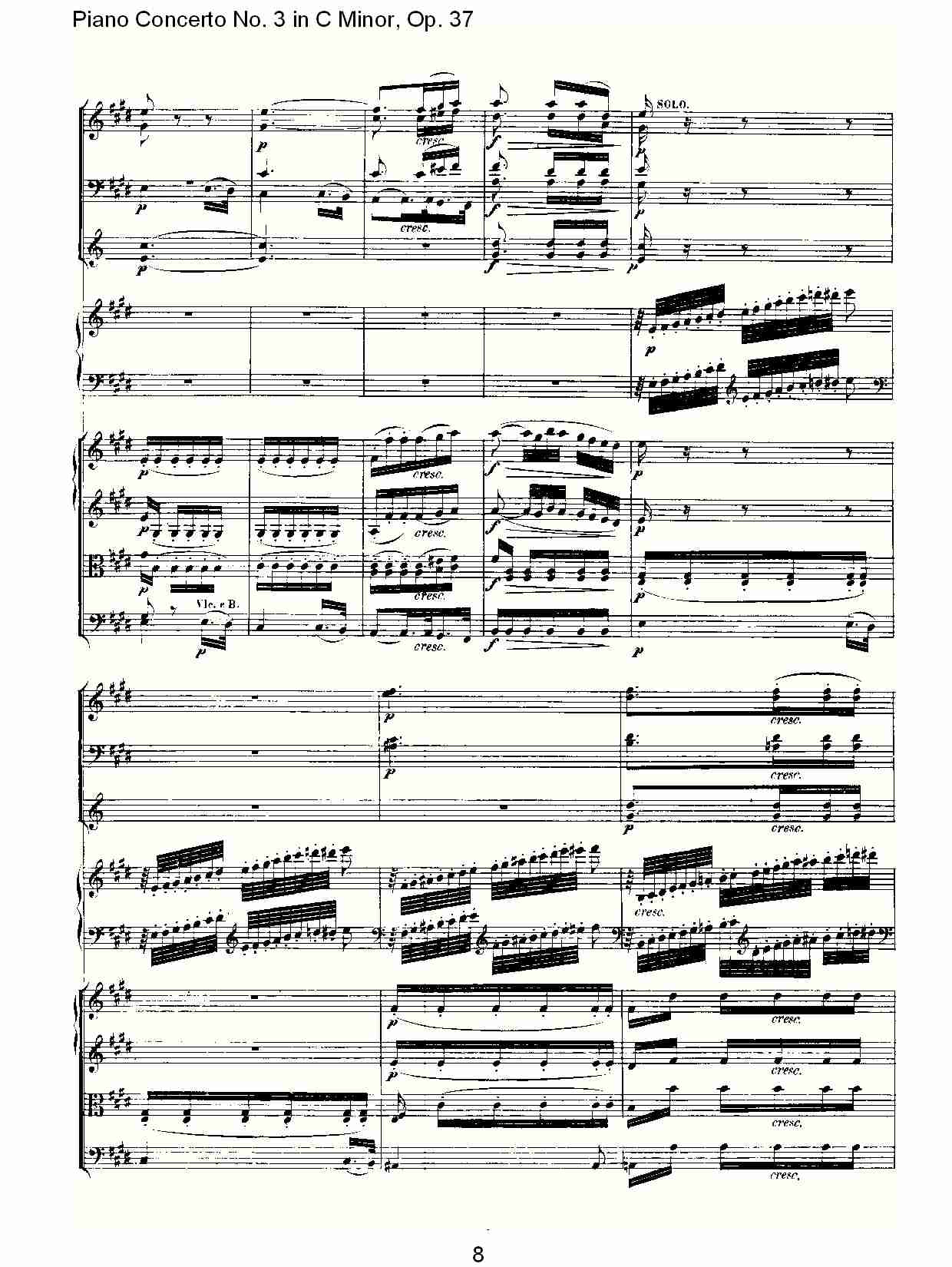 Ｃ大调钢琴第三协奏曲 Op.37 第二乐章总谱（图8）