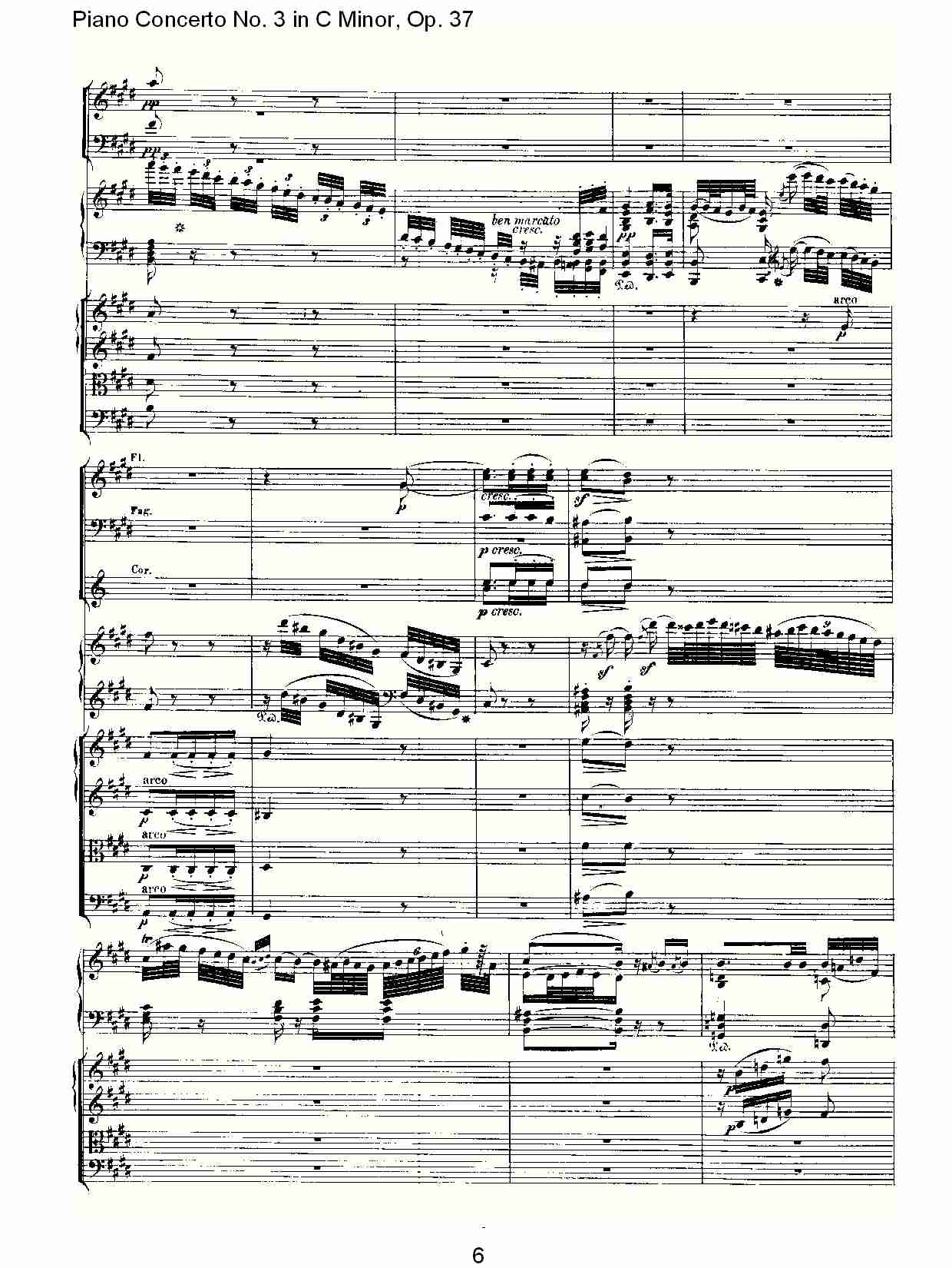 Ｃ大调钢琴第三协奏曲 Op.37 第二乐章总谱（图6）