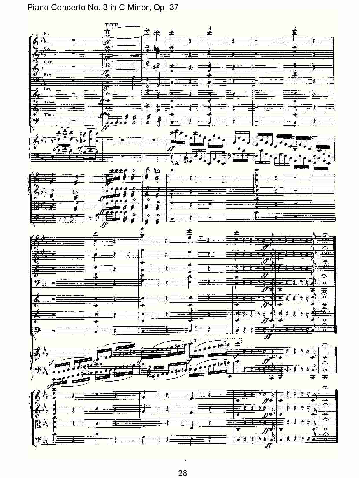 Ｃ大调钢琴第三协奏曲 Op.37 第一乐章（三）总谱（图8）