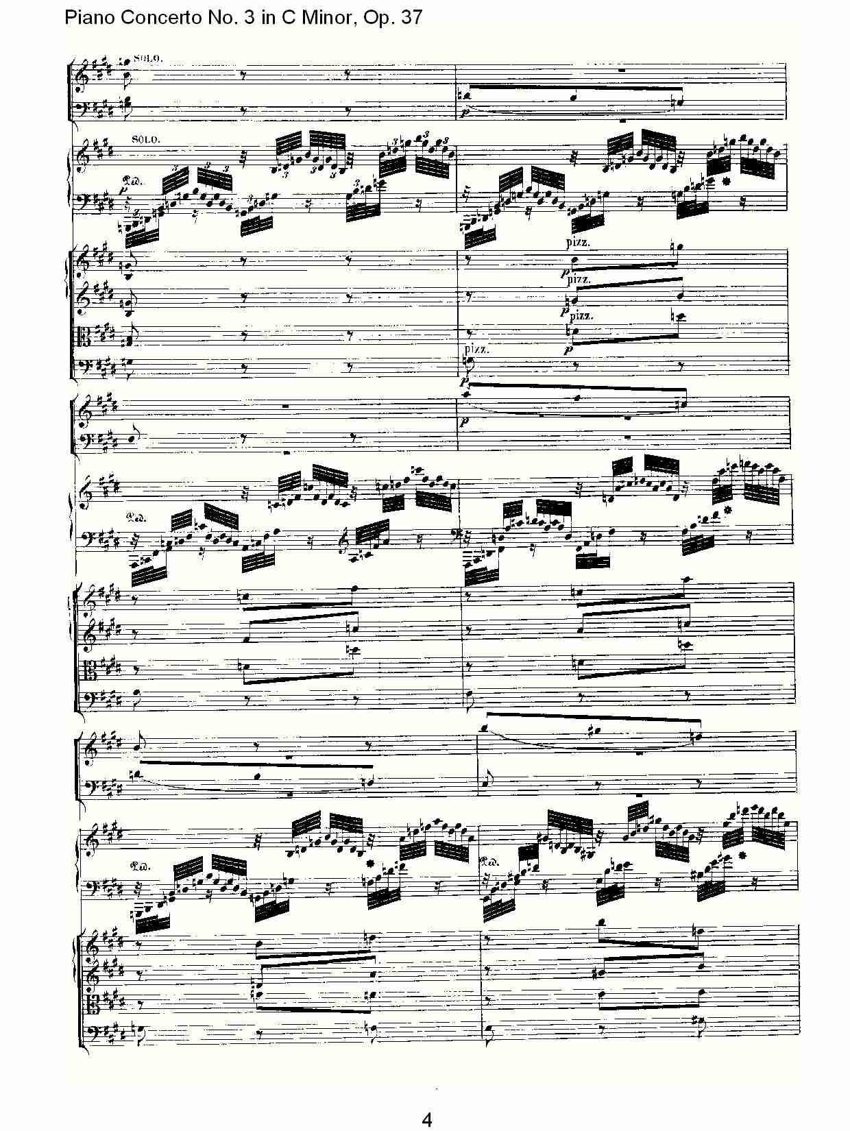 Ｃ大调钢琴第三协奏曲 Op.37 第二乐章总谱（图4）