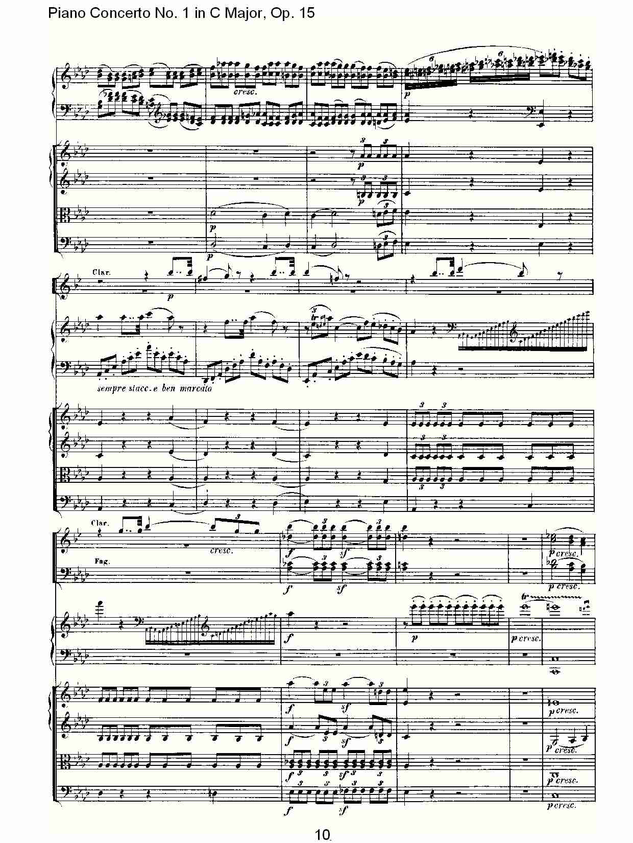 C大调钢琴第一协奏曲 Op.15　第二乐章总谱（图10）