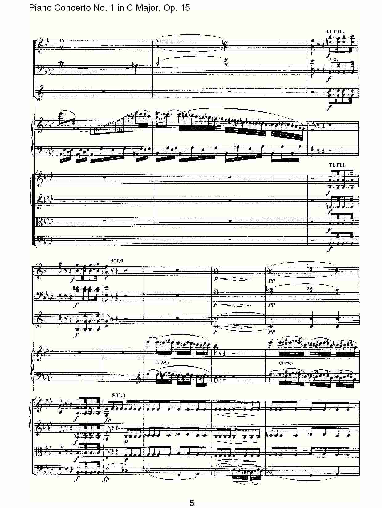 C大调钢琴第一协奏曲 Op.15　第二乐章总谱（图5）