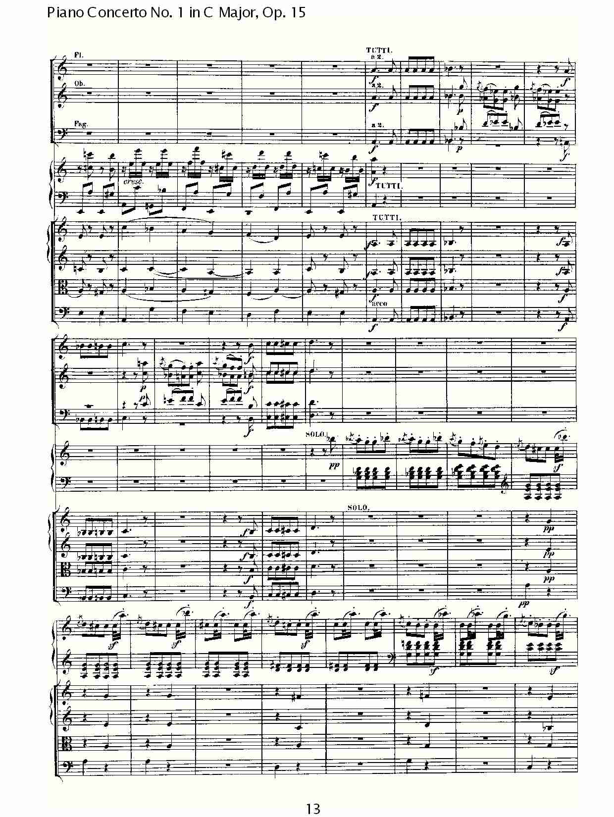 C大调钢琴第一协奏曲 Op.15　第三乐章（二）总谱（图3）
