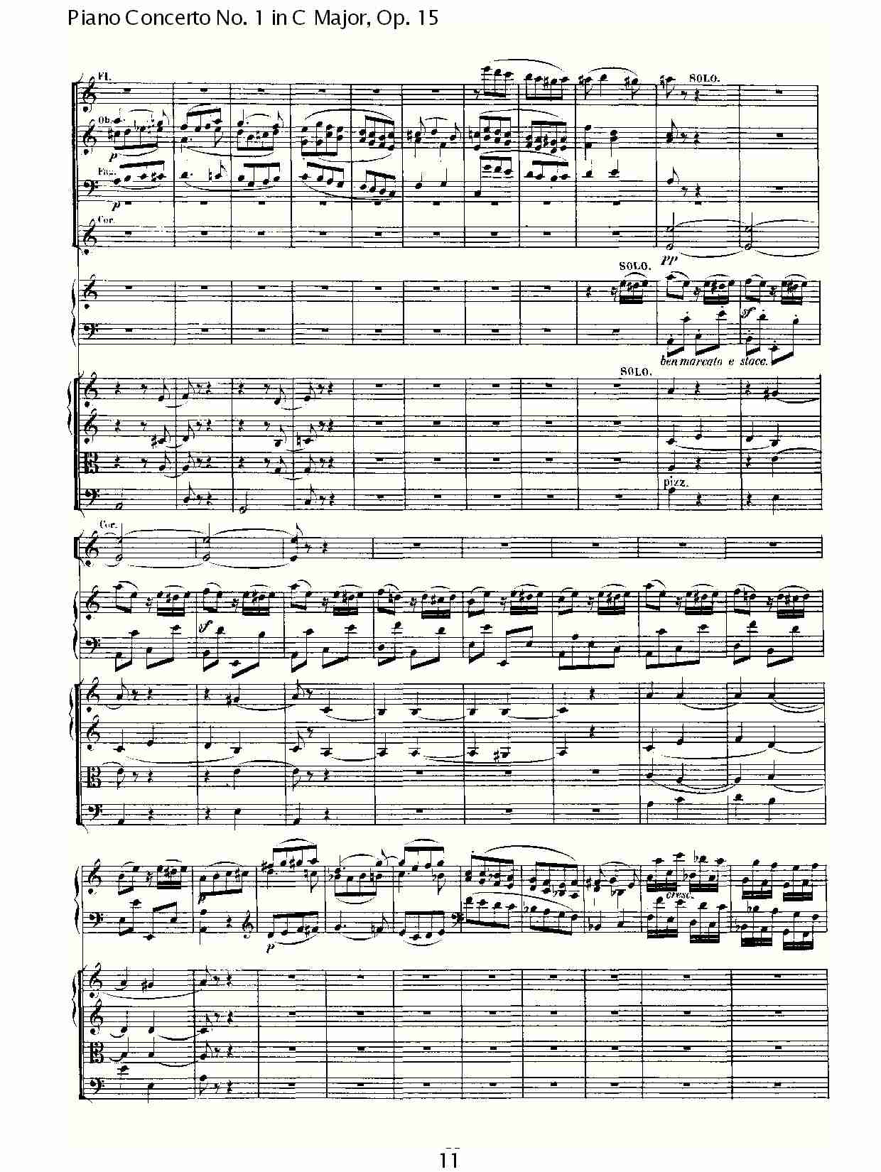C大调钢琴第一协奏曲 Op.15　第三乐章（二）总谱（图1）