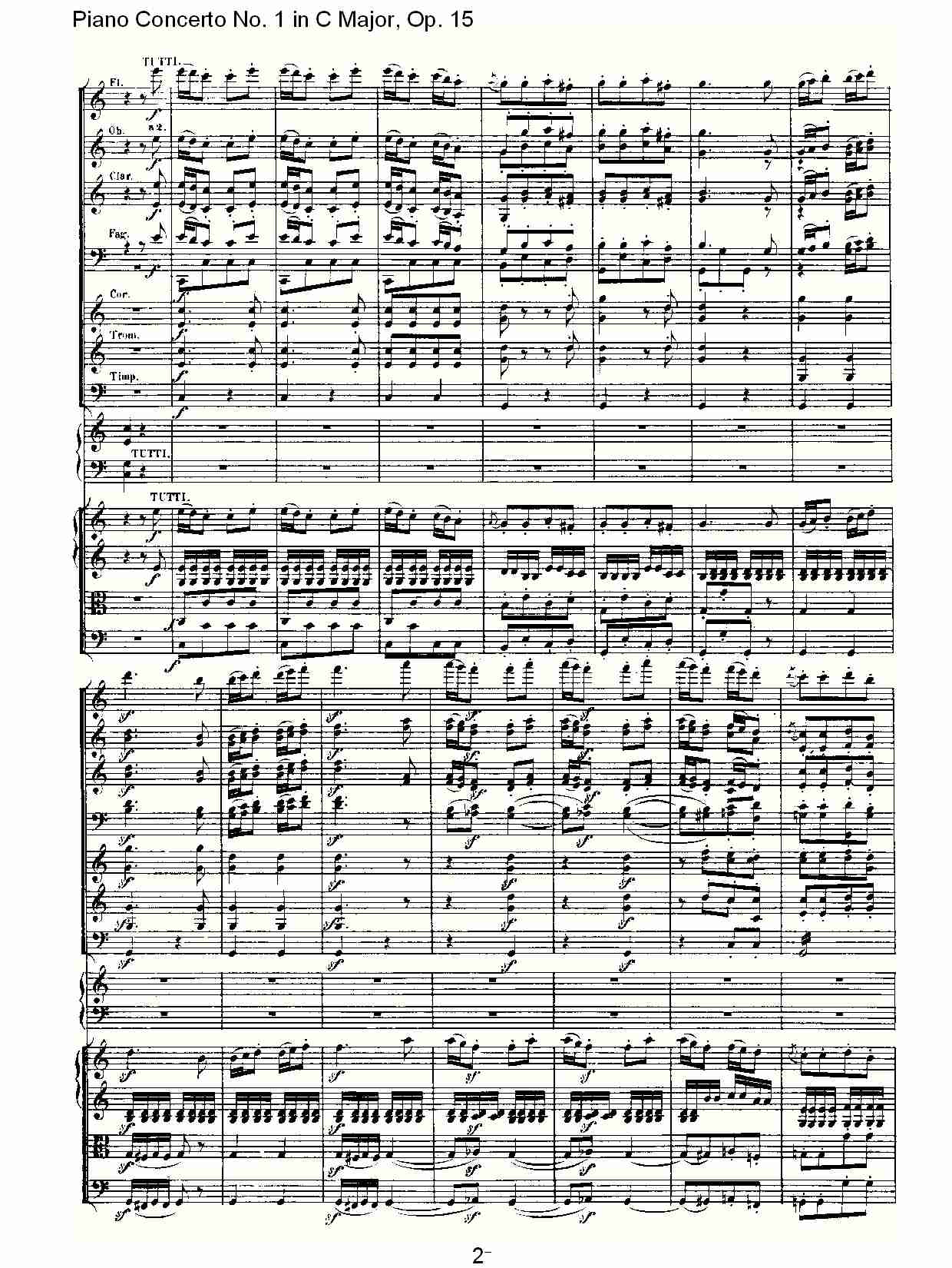 C大调钢琴第一协奏曲 Op.15　第三乐章（一）总谱（图2）