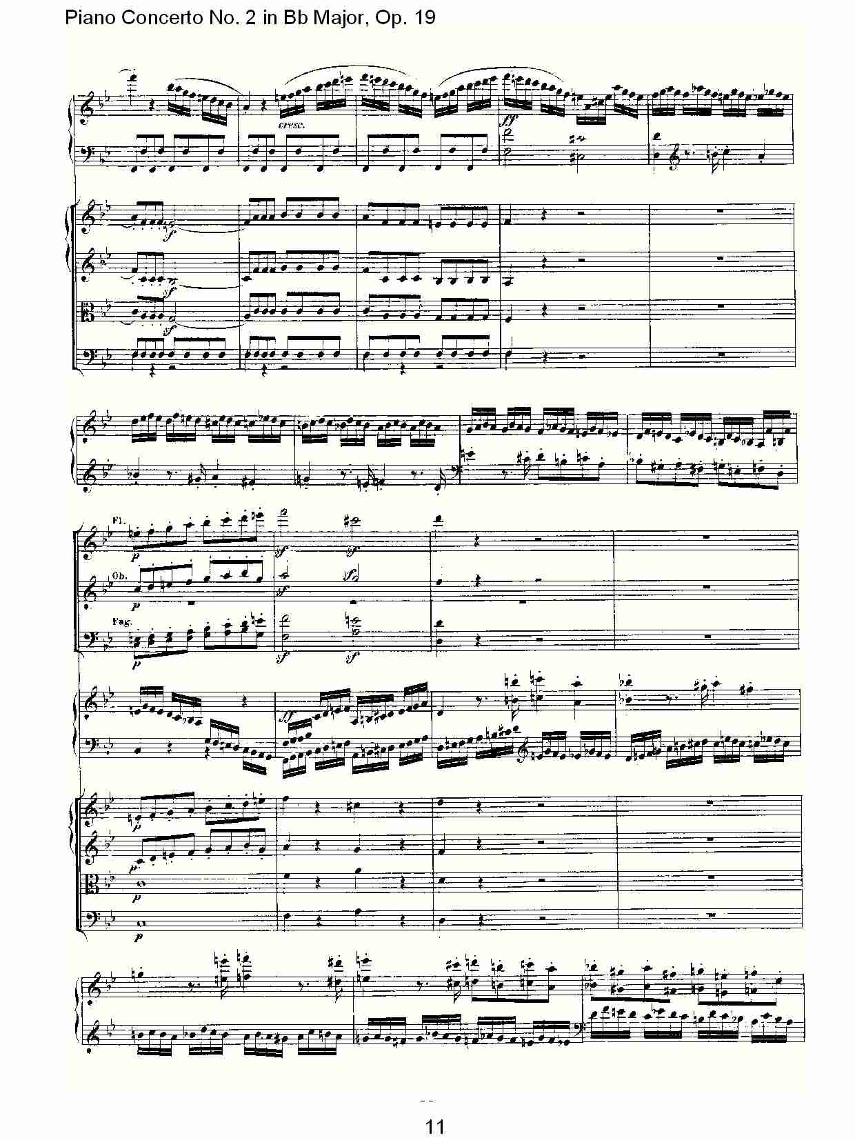 Bb大调钢琴第二协奏曲 Op.19 第一乐章（二）总谱（图1）