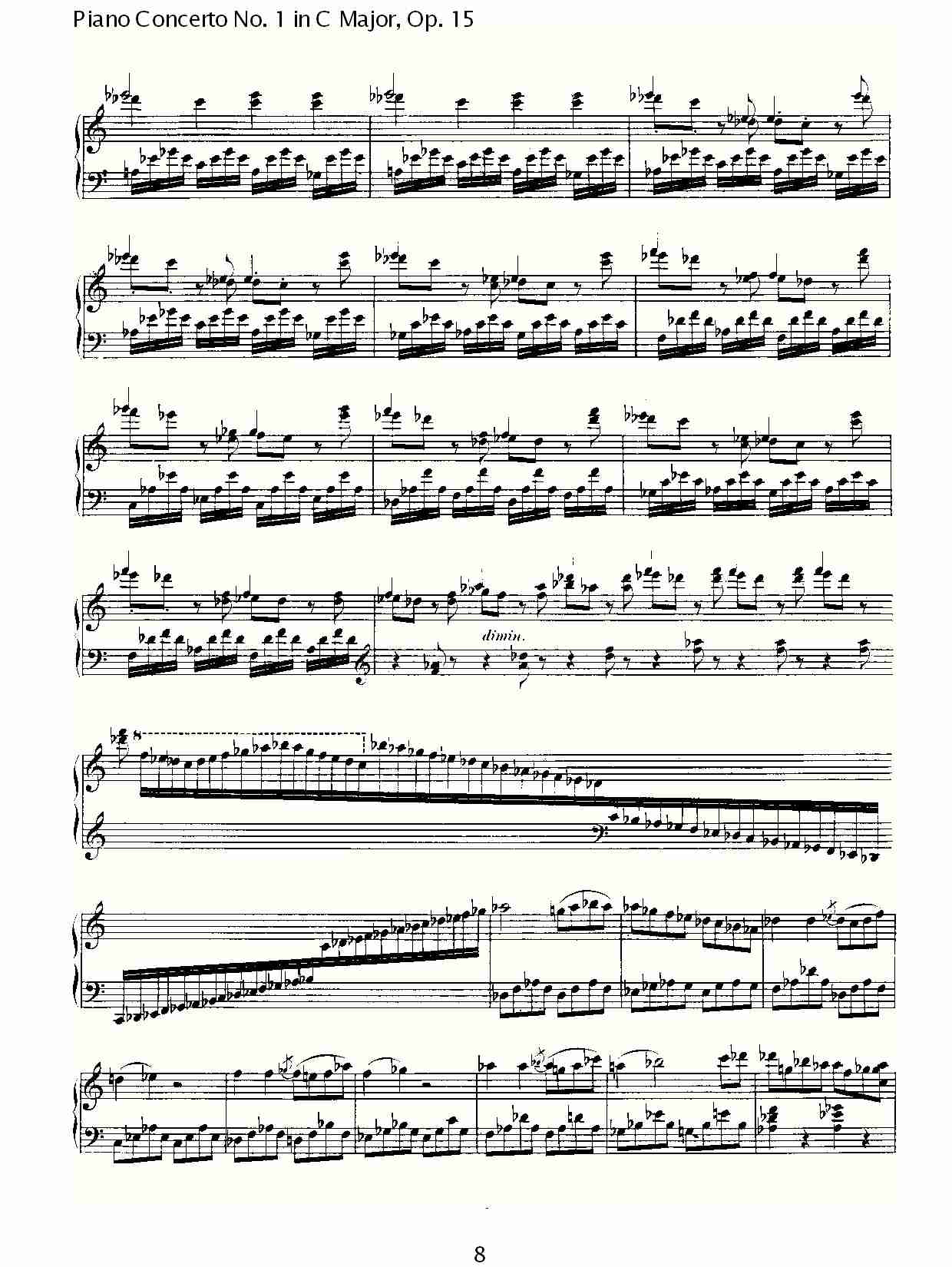 C大调钢琴第一协奏曲 Op.15 华彩乐章总谱（图8）