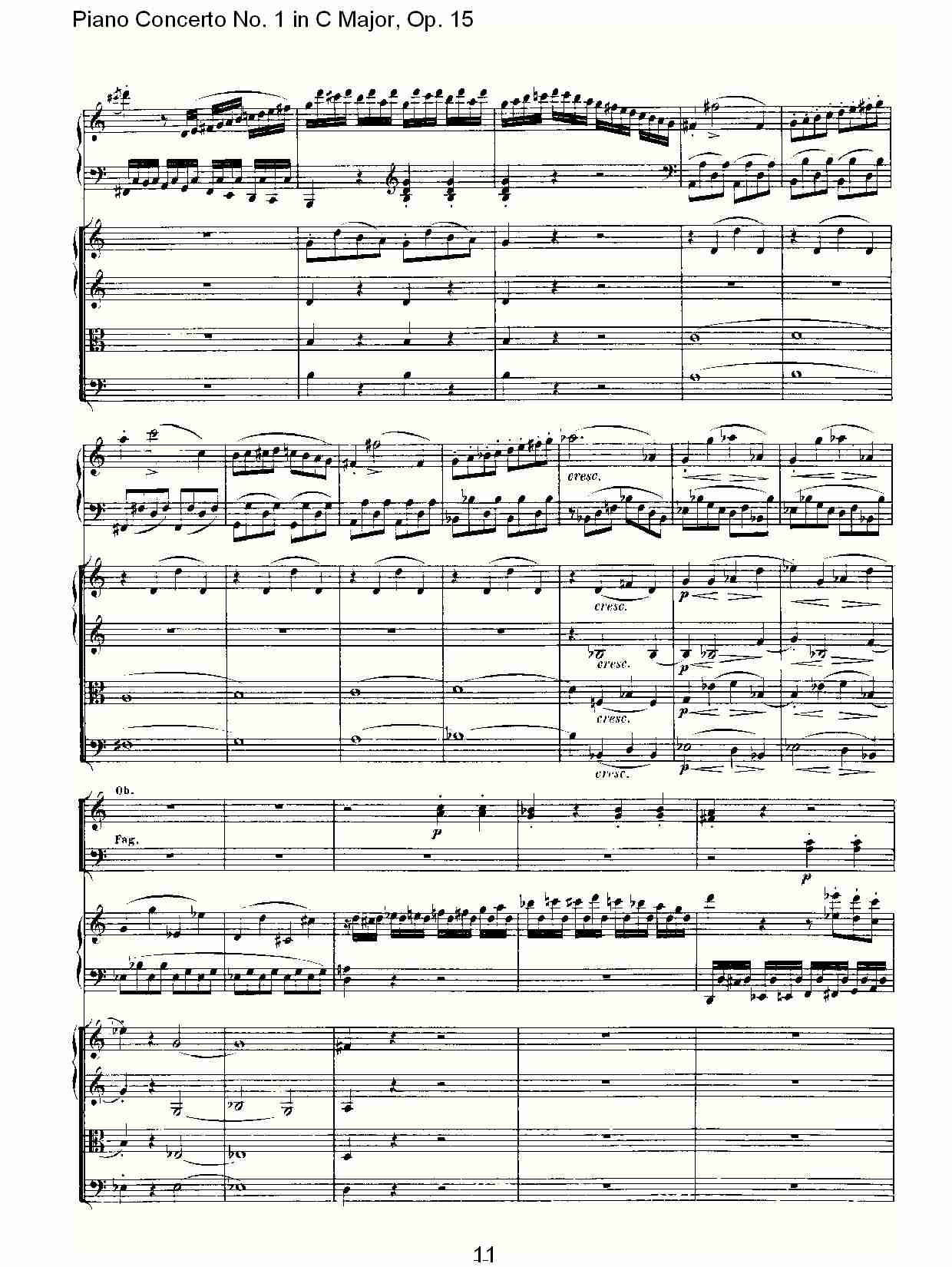 C大调钢琴第一协奏曲 Op.15　第一乐章（二）总谱（图1）