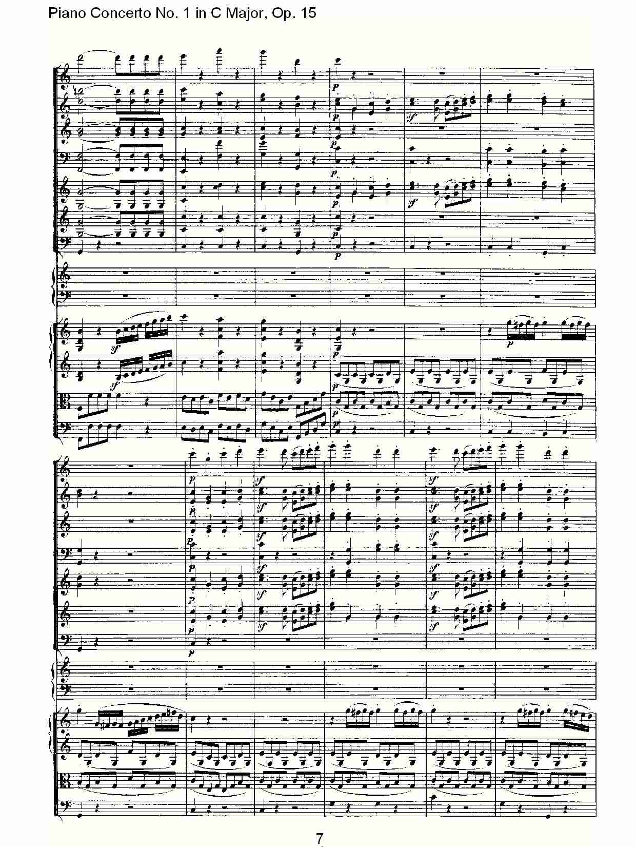 C大调钢琴第一协奏曲 Op.15　第一乐章（一）总谱（图7）