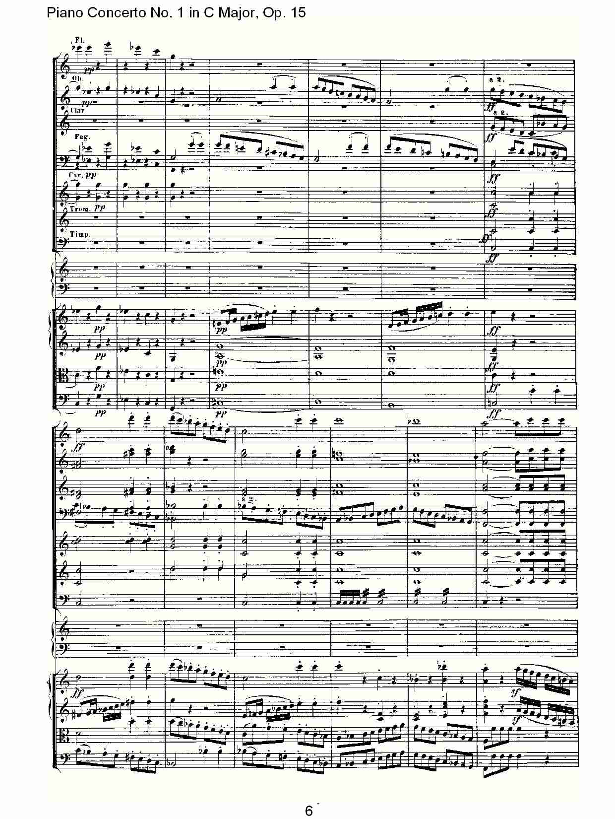 C大调钢琴第一协奏曲 Op.15　第一乐章（一）总谱（图6）