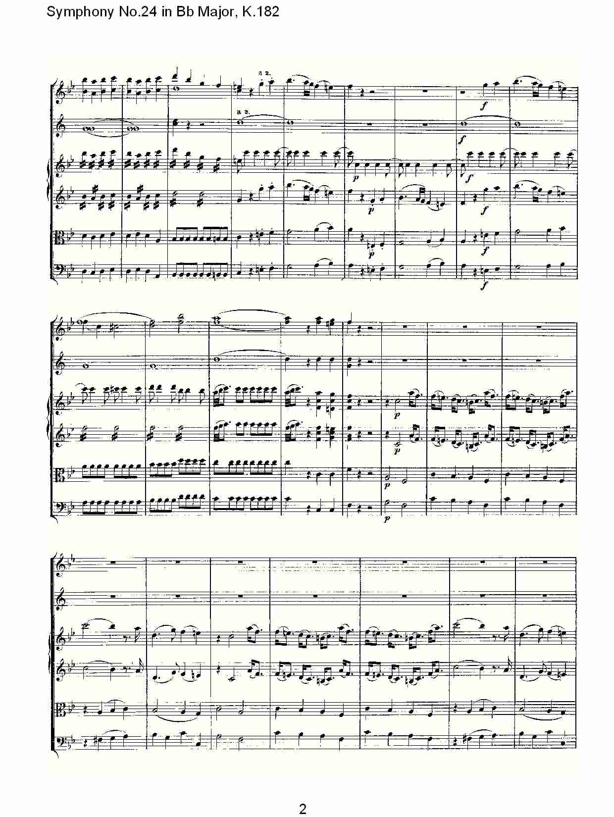 (Bb大调第二十四交响曲K.182)（一）总谱（图2）