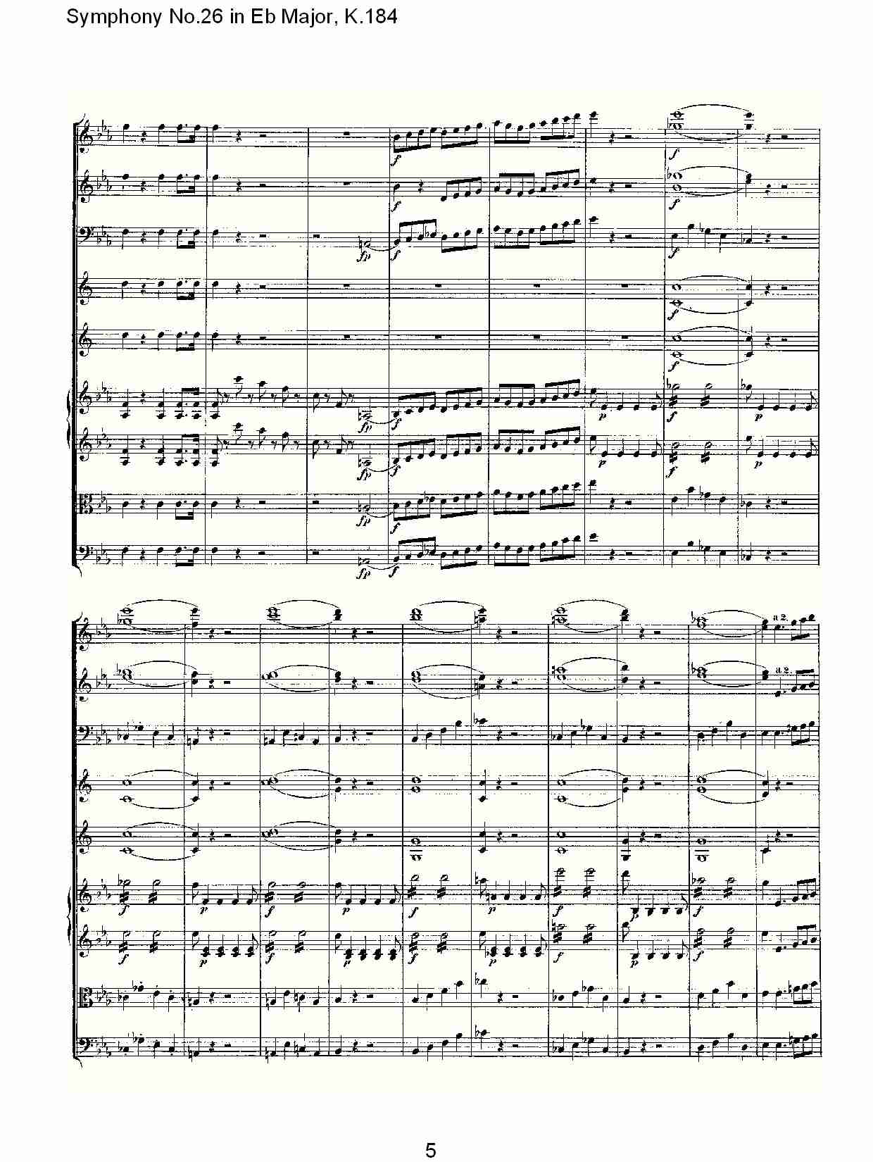 (Eb大调第二十六交响曲K.184)（一）总谱（图5）