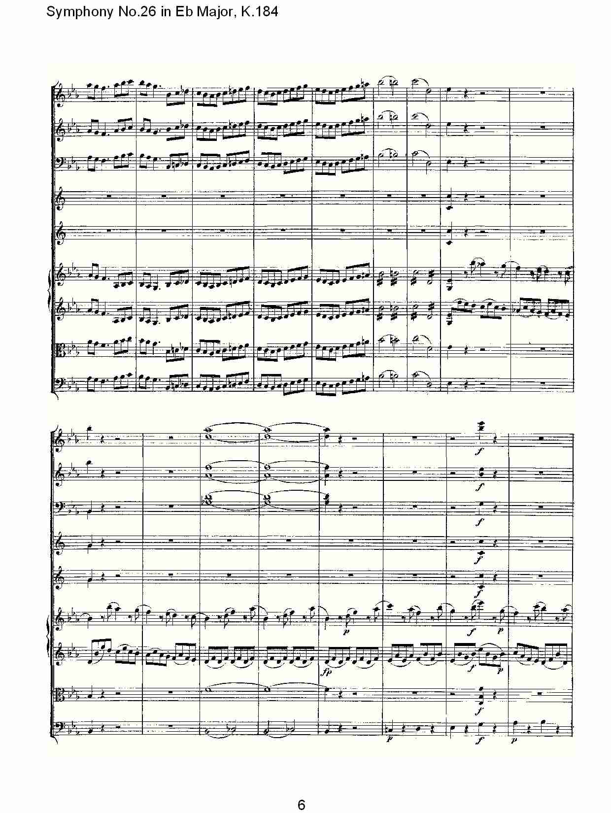 (Eb大调第二十六交响曲K.184)（一）总谱（图6）