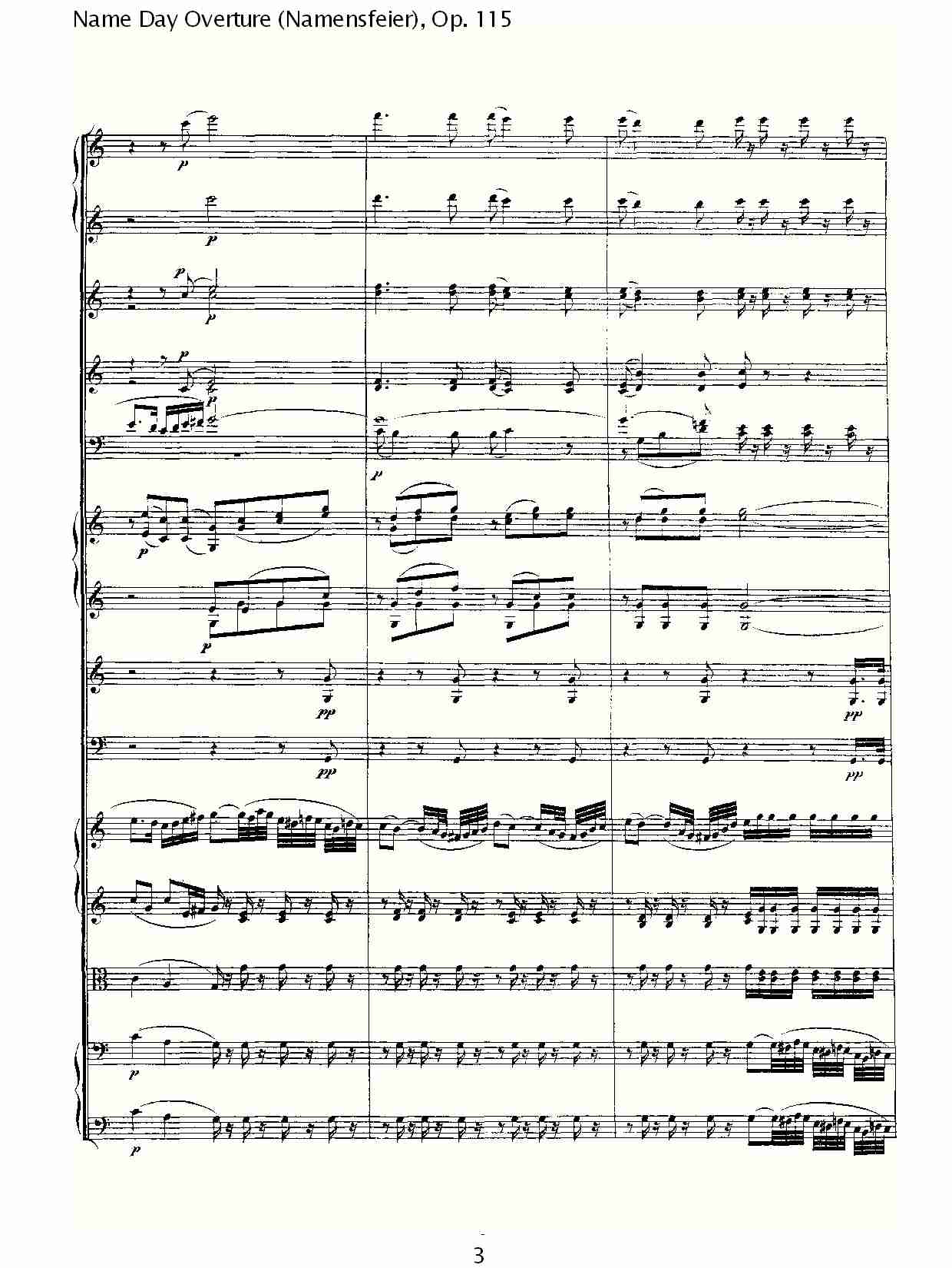 Name Day Overture (Namensfeier), Op. 115（一）总谱（图3）