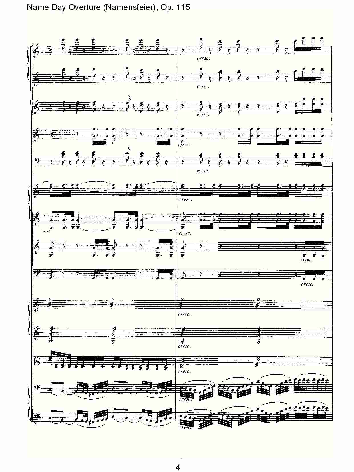 Name Day Overture (Namensfeier), Op. 115（一）总谱（图4）