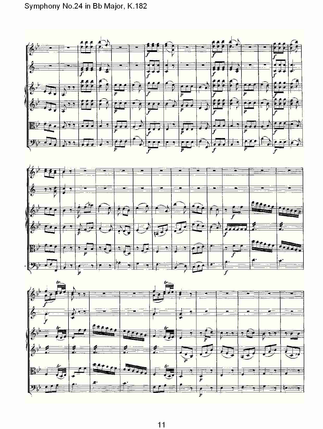 (Bb大调第二十四交响曲K.182)（二）总谱（图1）