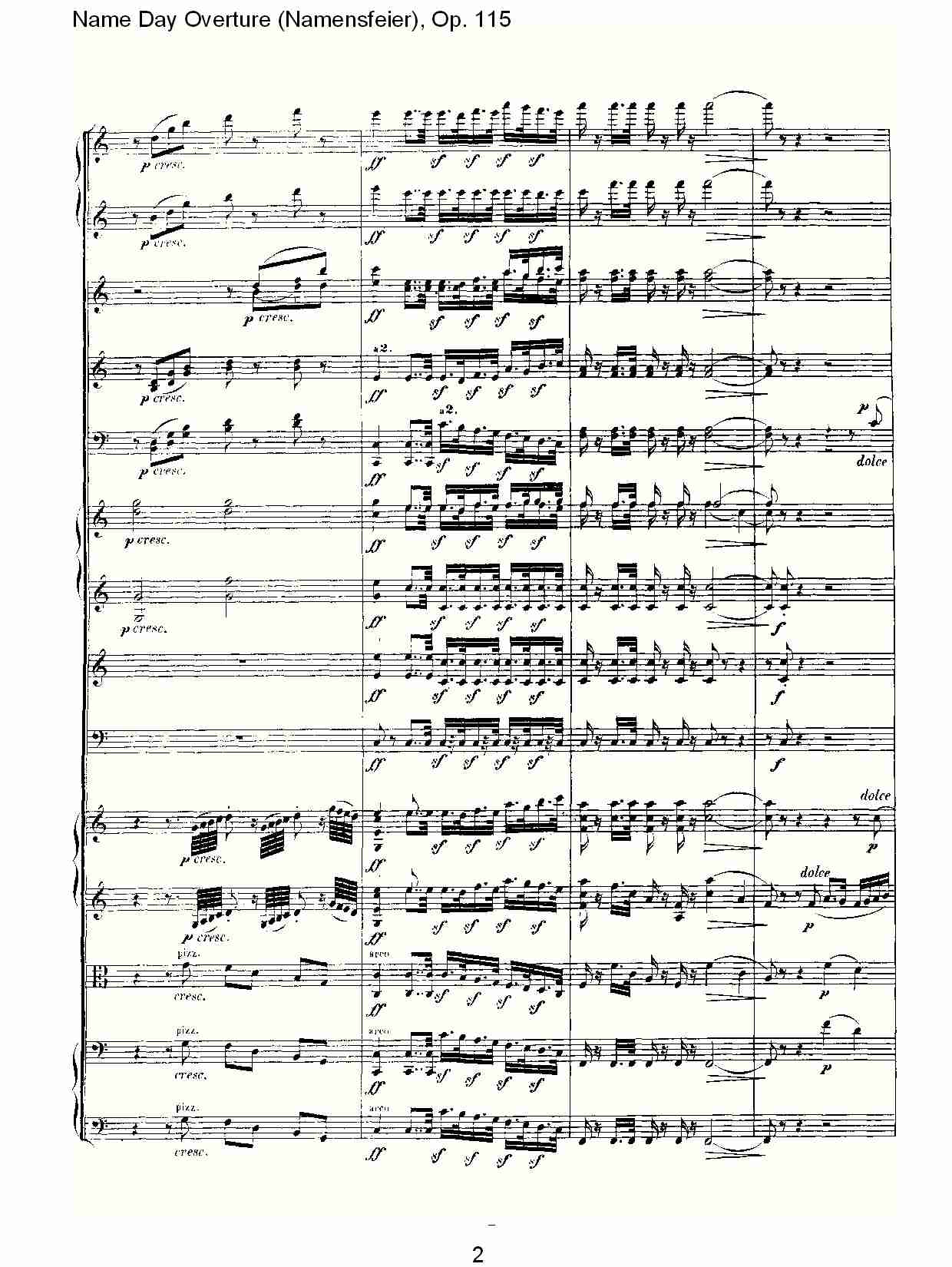 Name Day Overture (Namensfeier), Op. 115（一）总谱（图2）
