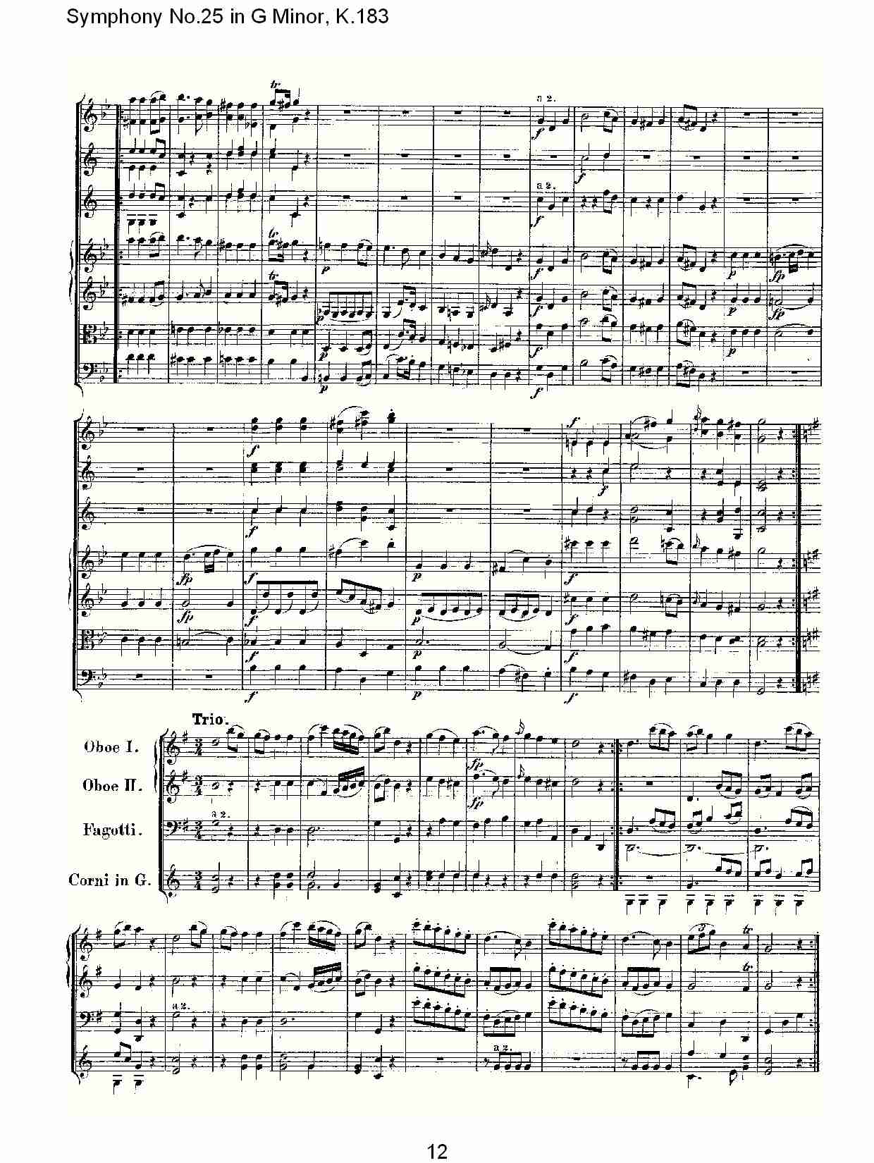 (G小调第二十五交响曲K.183)（二）总谱（图2）