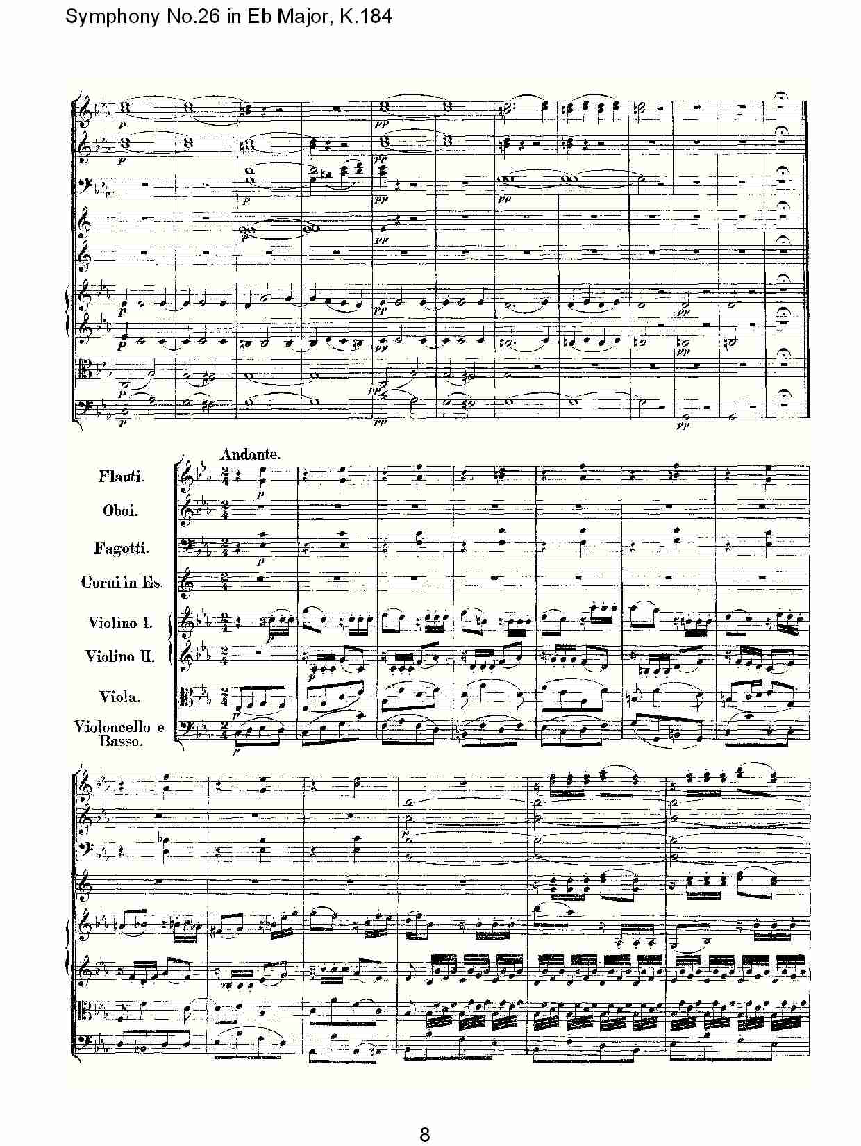 (Eb大调第二十六交响曲K.184)（二）总谱（图1）