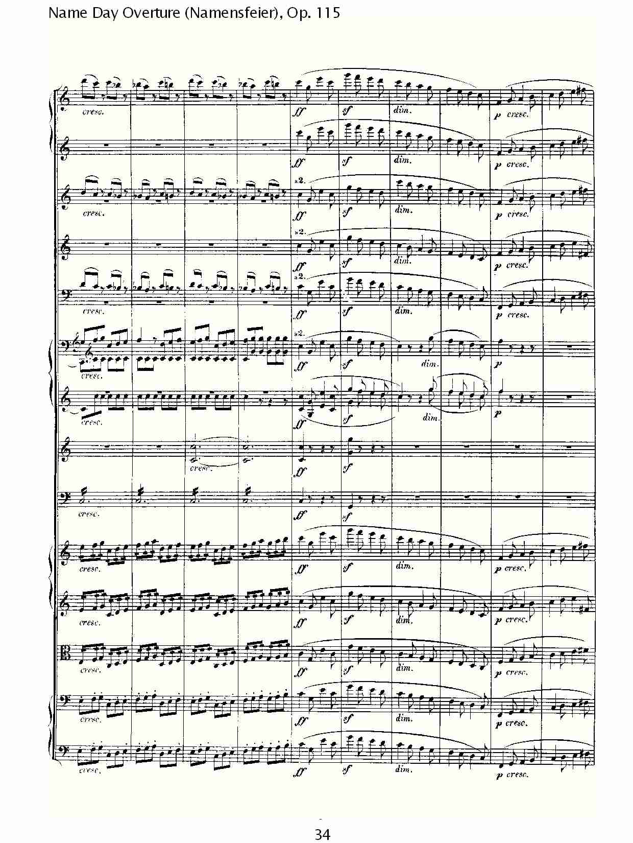 Name Day Overture (Namensfeier), Op. 115（四）总谱（图4）
