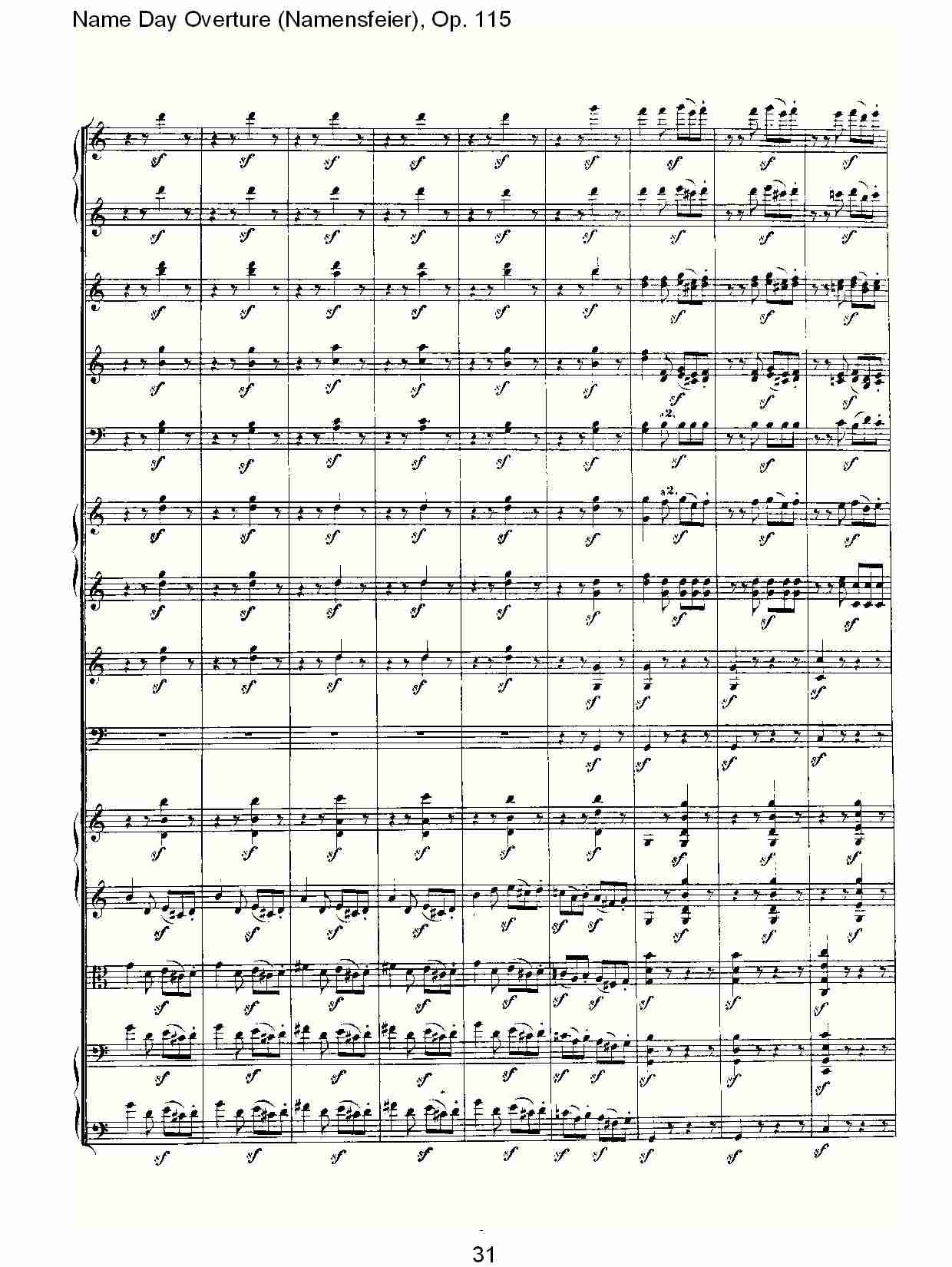 Name Day Overture (Namensfeier), Op. 115（四）总谱（图1）