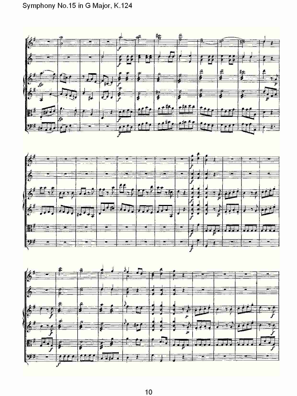 (G大调第十五交响曲K.124)（二）总谱（图1）