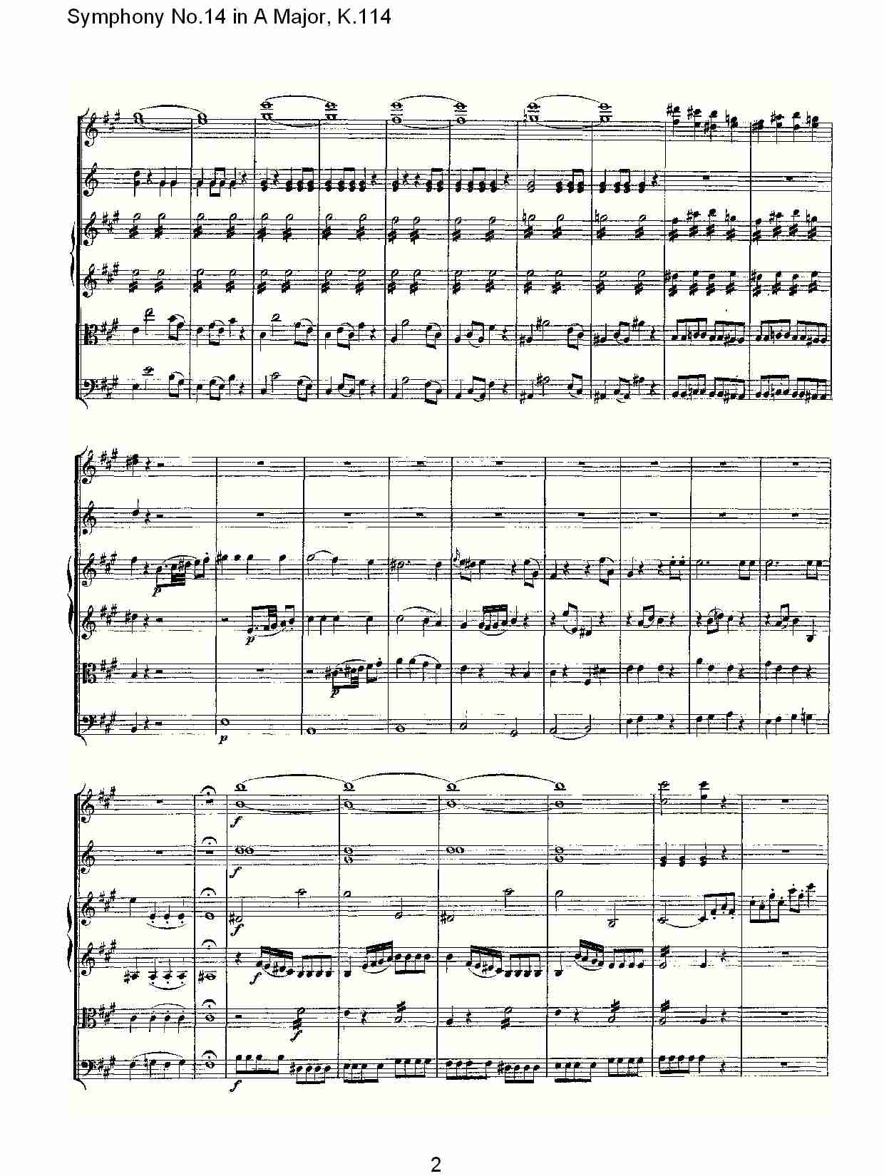 (A大调第十四交响曲K.114)（一）总谱（图2）