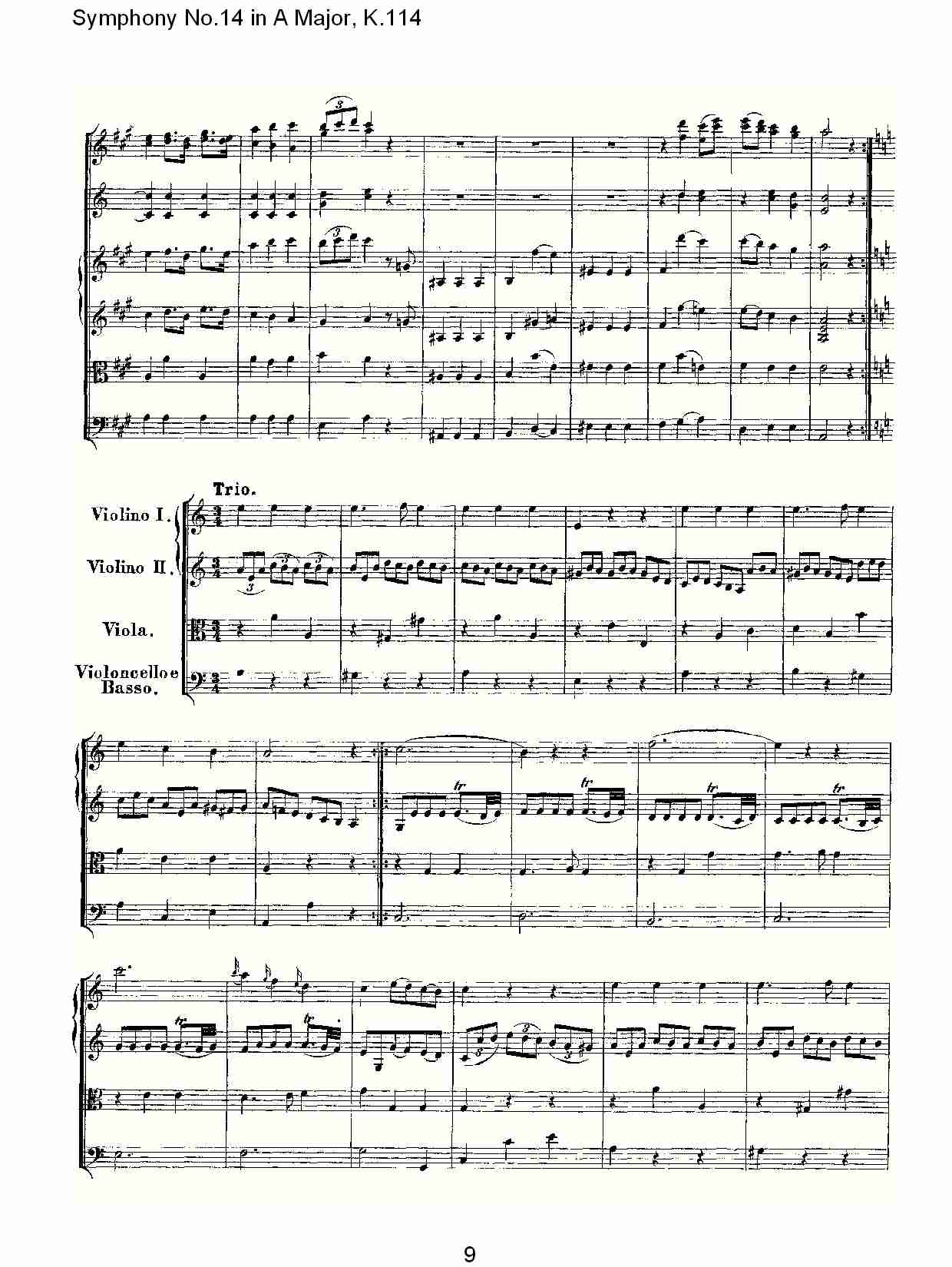 (A大调第十四交响曲K.114)（一）总谱（图9）