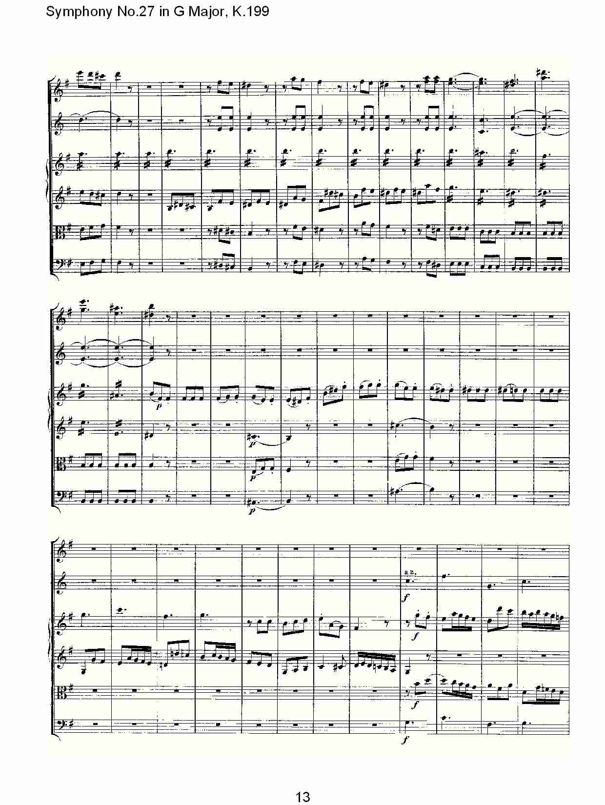 (G大调第二十七交响曲K.199)（二）总谱（图3）