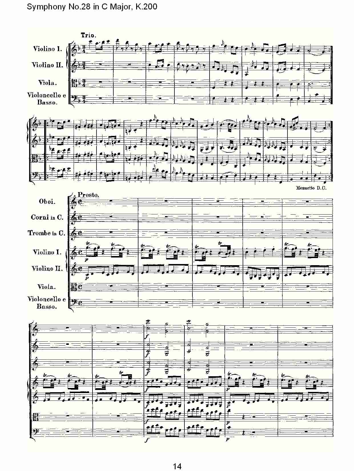 C大调第二十八交响曲K.200（三）总谱（图4）