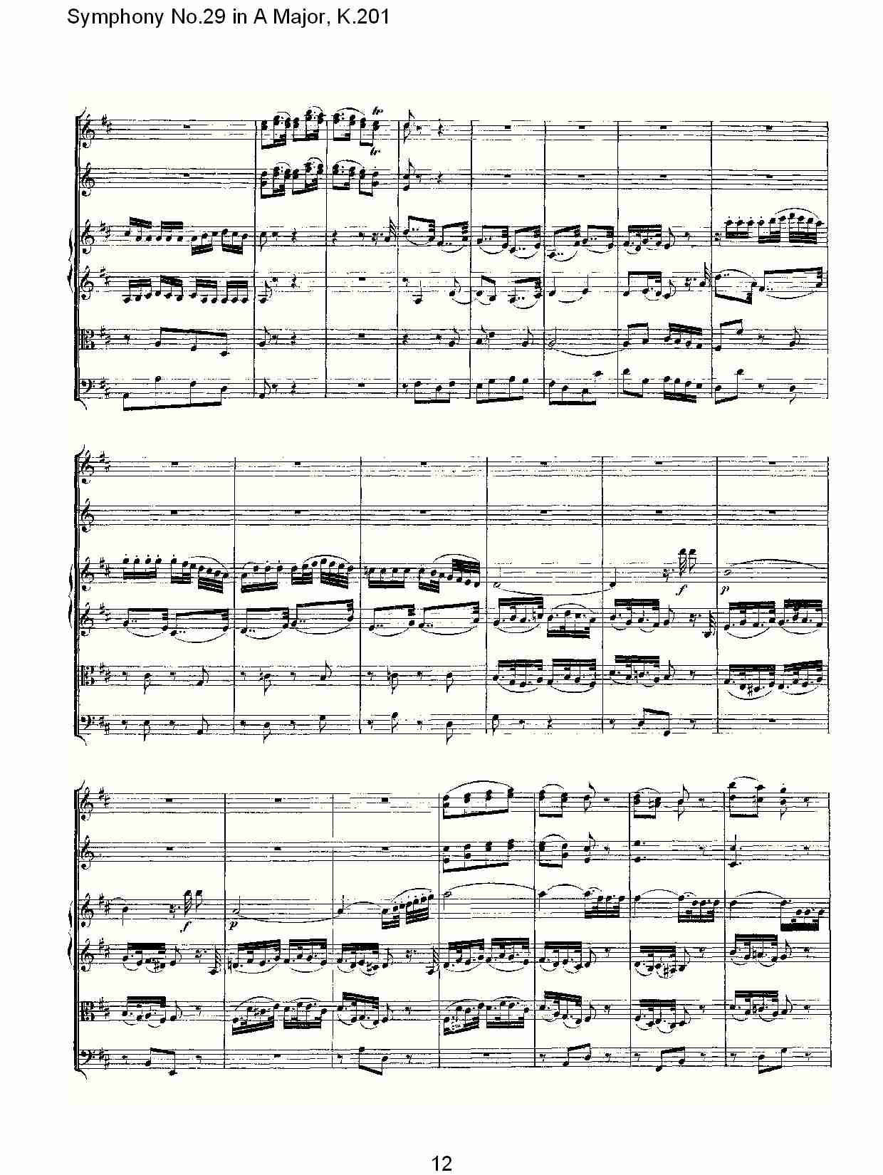 A大调第二十九交响曲K.201)（三）总谱（图2）