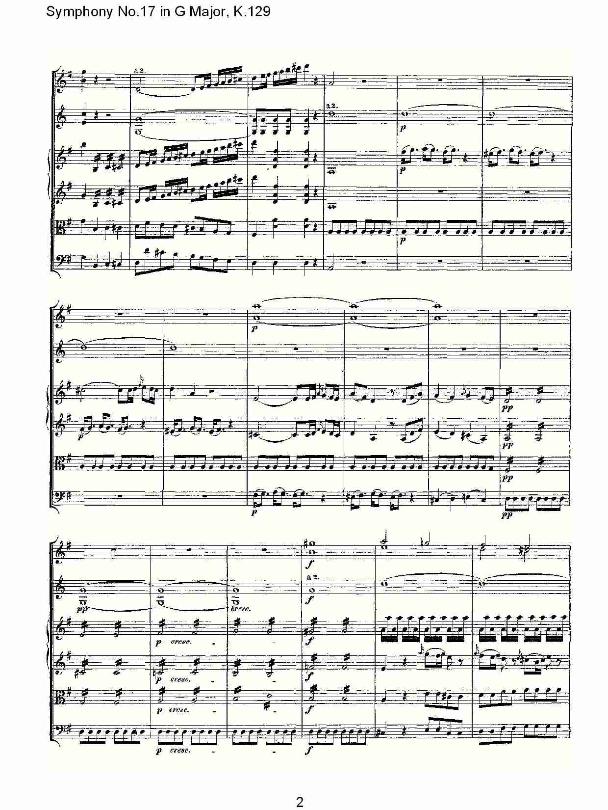 (G大调第十七交响曲K.129)（一）总谱（图2）